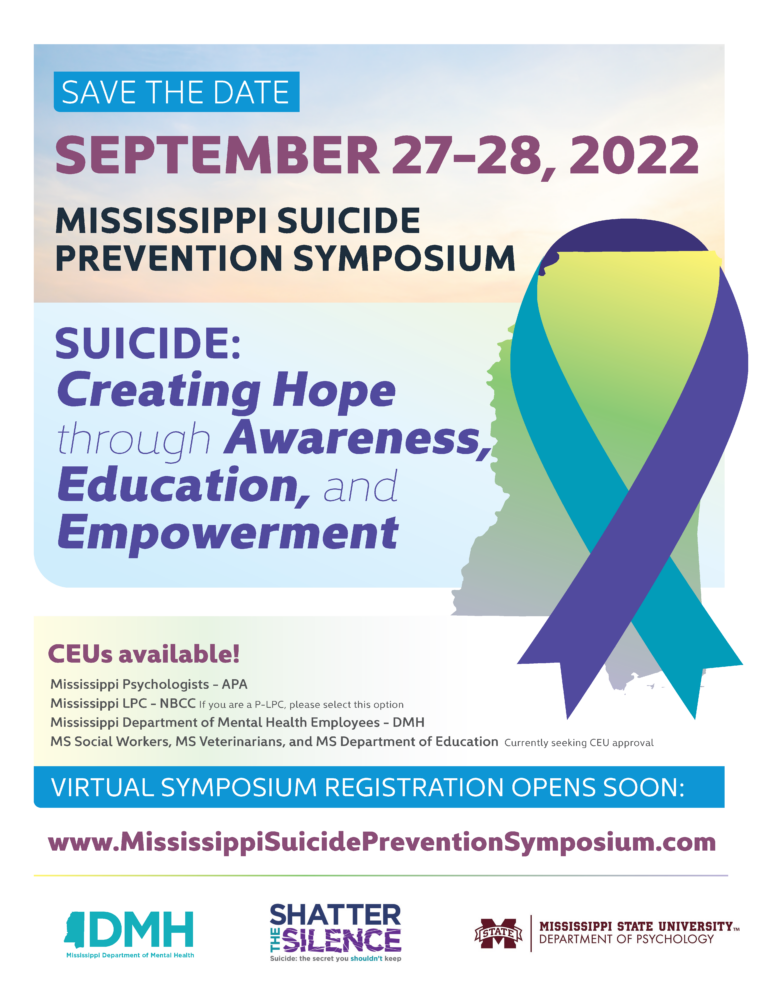 6th Annual Mississippi Suicide Prevention Symposium is September 27-28 ...